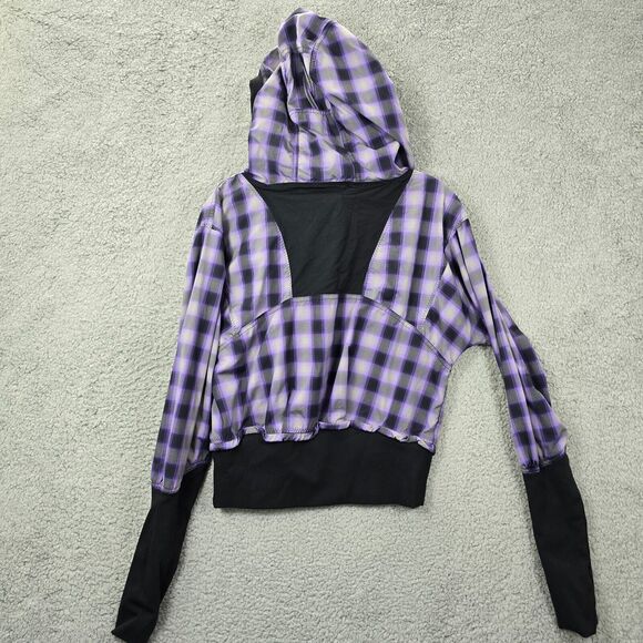 Lululemon Athletica Women's Purple Black Run Reflective Jacket With Hood Size 6 - Picture 6 of 12